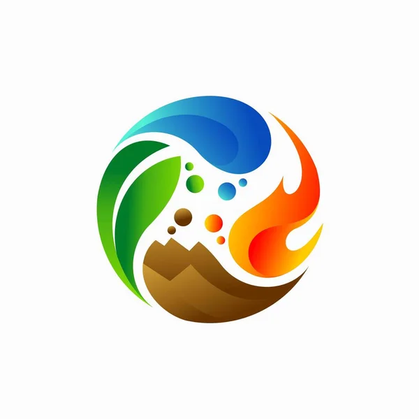 Dört element, su, toprak, yapraklar, ateş