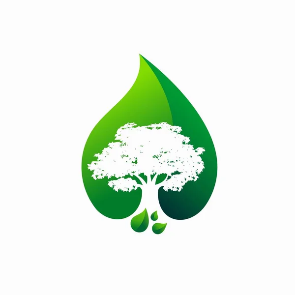 Logo Del Árbol Que Formó Hoja — Vector de stock