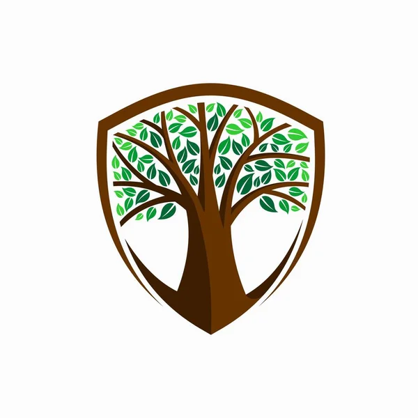 Logotipo Del Árbol Que Formó Escudo — Archivo Imágenes Vectoriales