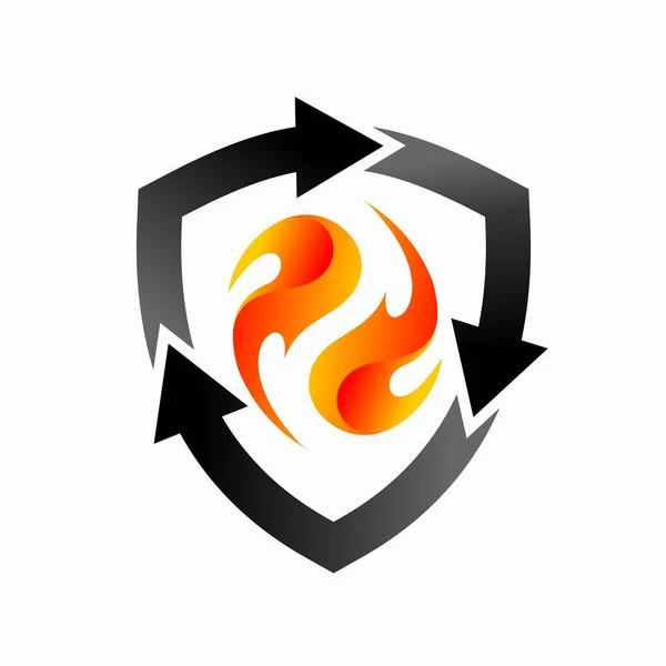 Recycle Logo Fire Element — Stock Vector
