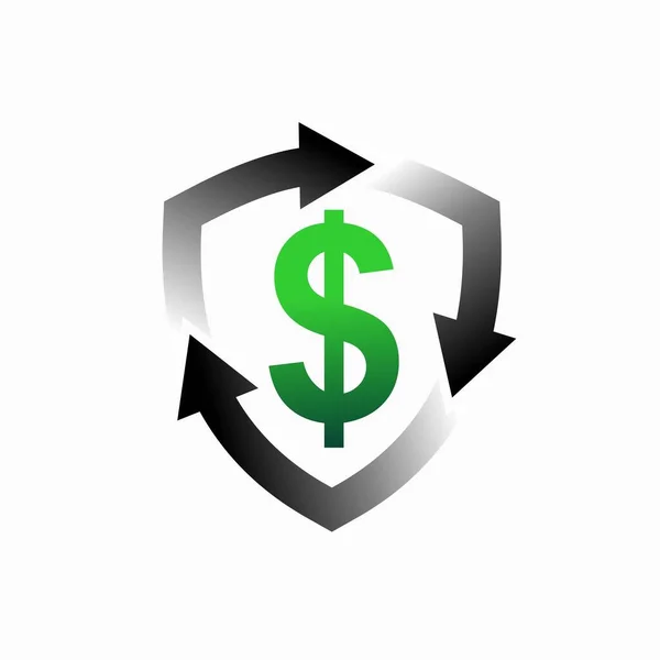 Refresh Exchange Dollar Symbol Shield Icon — Stock Vector