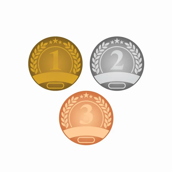 Vecteur Argent Bronze Modèles Médaille — Image vectorielle