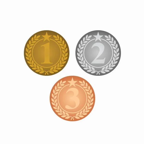 Vecteur Argent Bronze Modèles Médaille — Image vectorielle