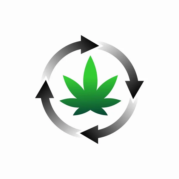 Recycle Symbol Cannabis Logo — Stock Vector