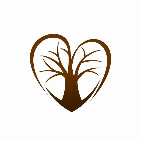 Logotipo Del Árbol Amor Stock Vector — Vector de stock