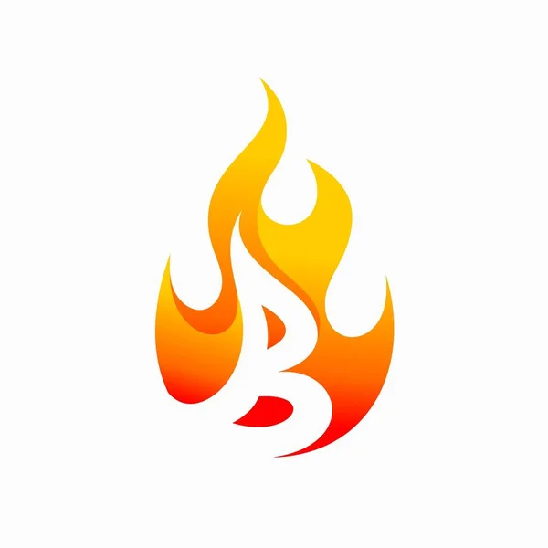 Buchstabe Feuer Logo Design — Stockvektor