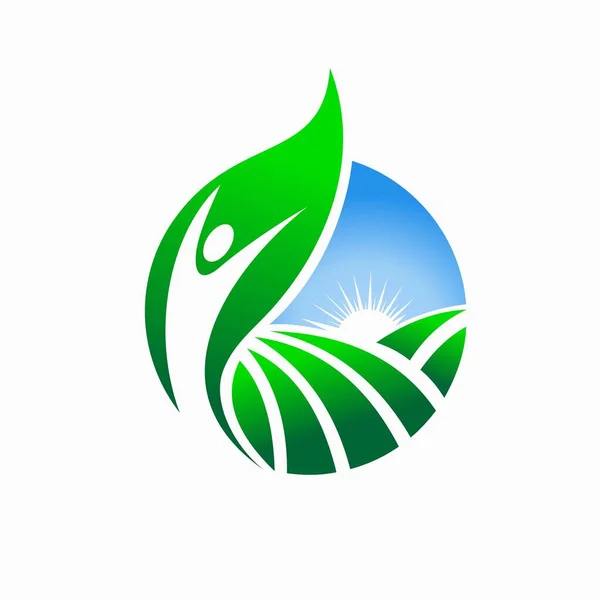 Зелений Пагорб Векторний Логотип — стоковий вектор