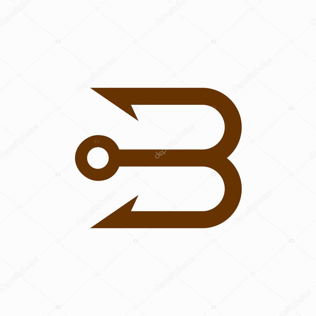 Hook logo that formed letter B