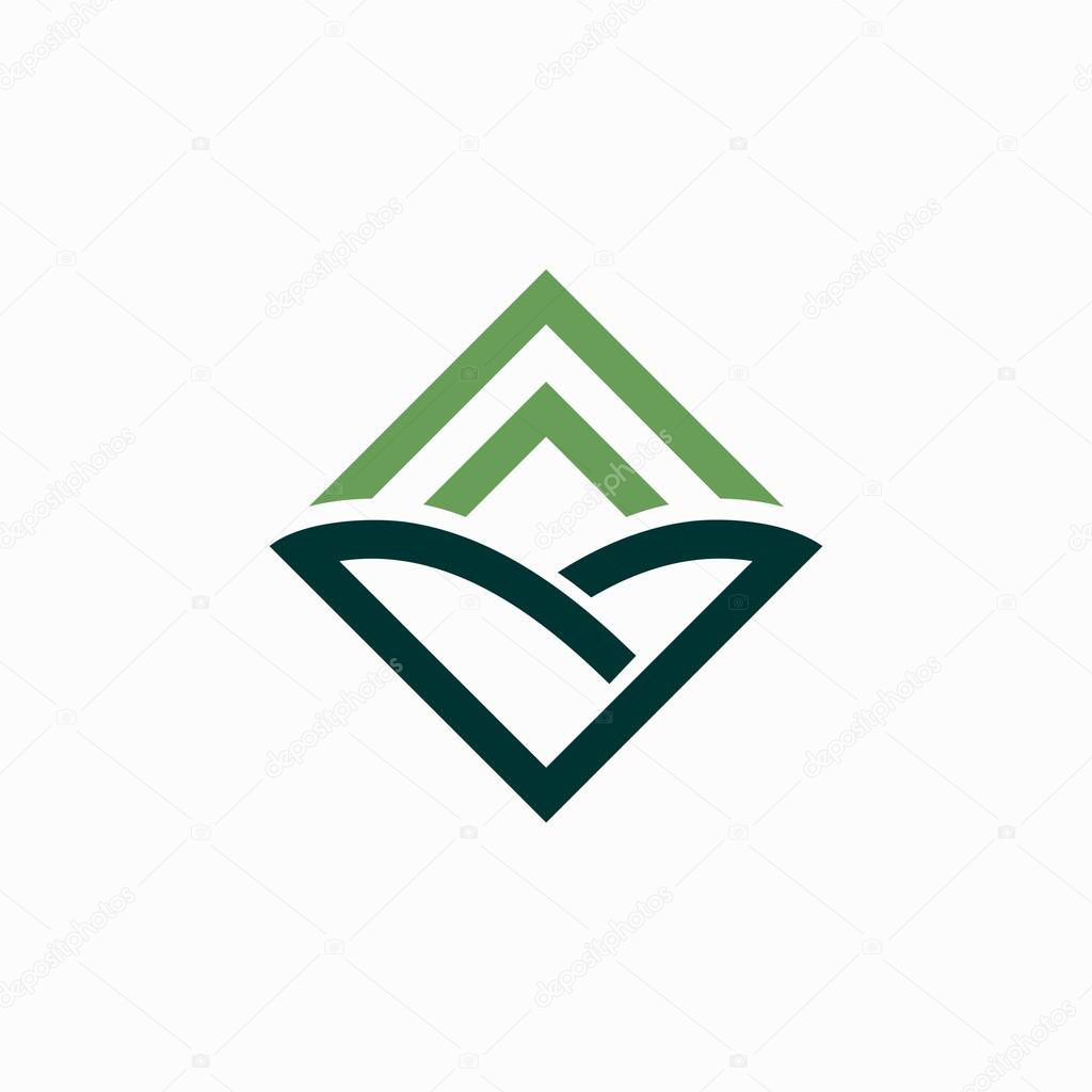 Landscape logo that formed letter V