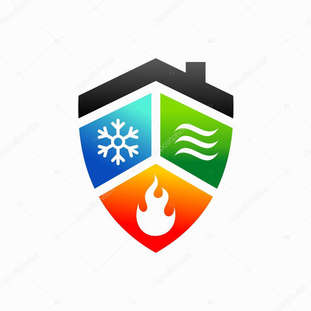 Home logo with three element