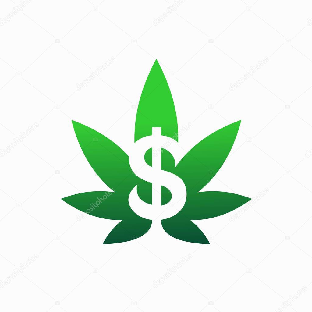 Cannabis logo accompanied dollar symbol