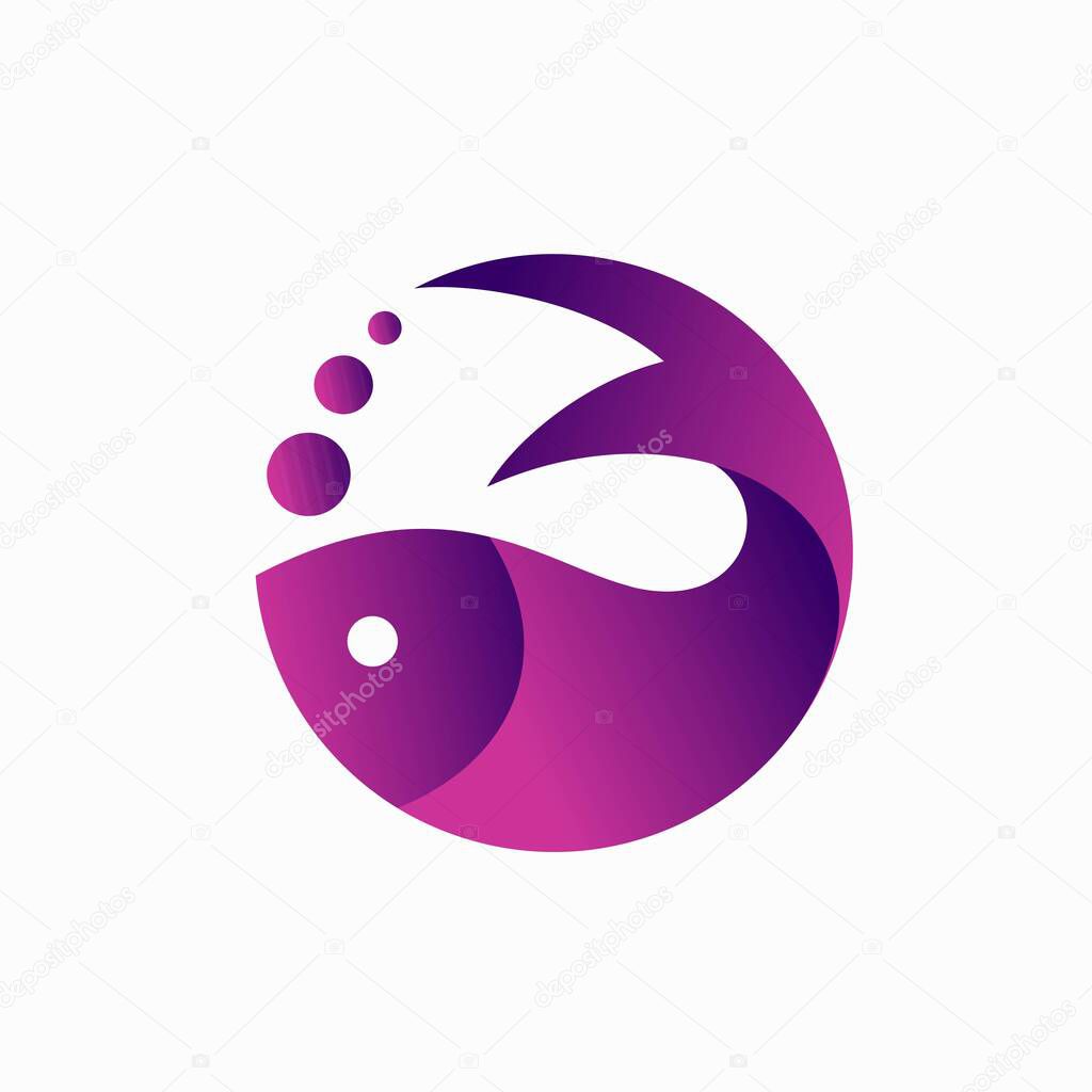Betta fish with a simple concept