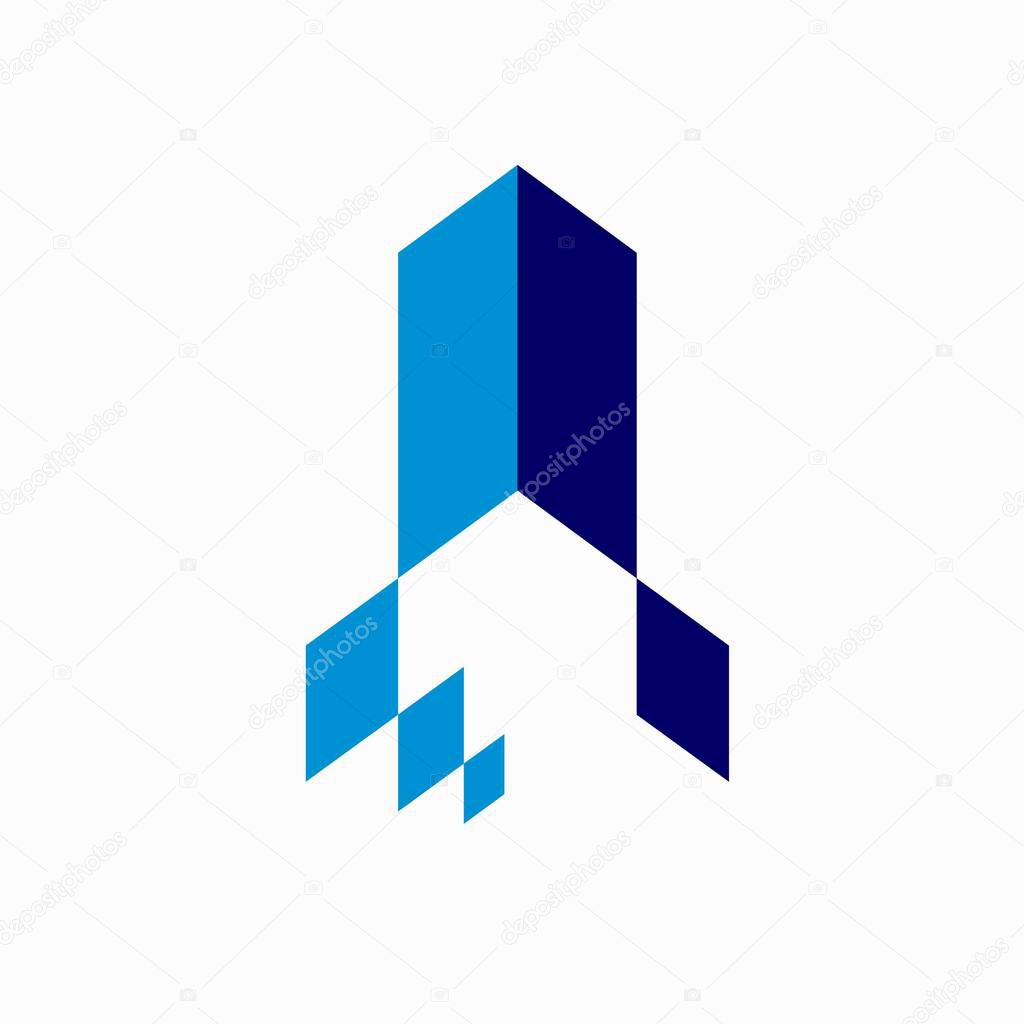 Rocket abstract vector, rocket simple concept