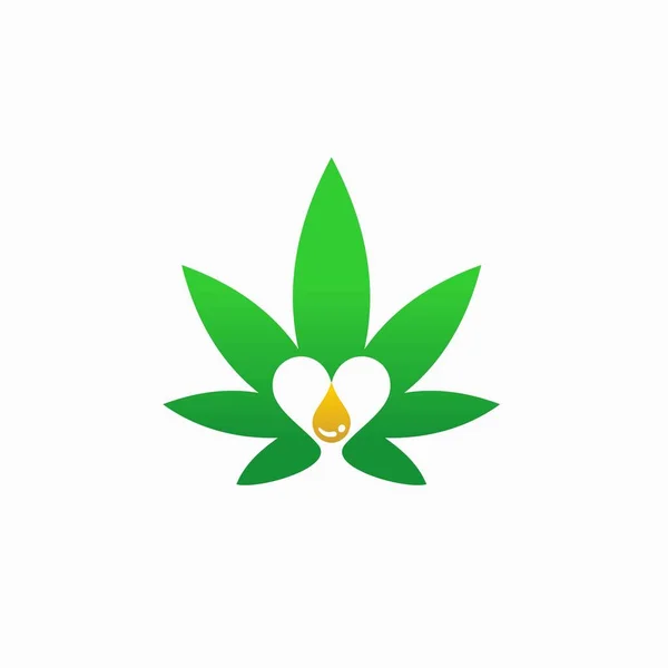 Cannabis Olaj Vektor Szerelem Elemek — Stock Vector