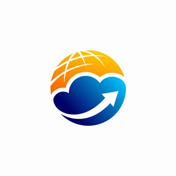 Globalne Logo Elementami Chmury — Wektor stockowy