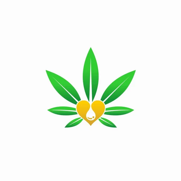 Cannabis Olaj Vektor Szerelem Elemek — Stock Vector