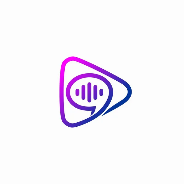 Vibe Play Logo Design Conceito Música Vibe Logotipo Modelo Vetor — Vetor de Stock