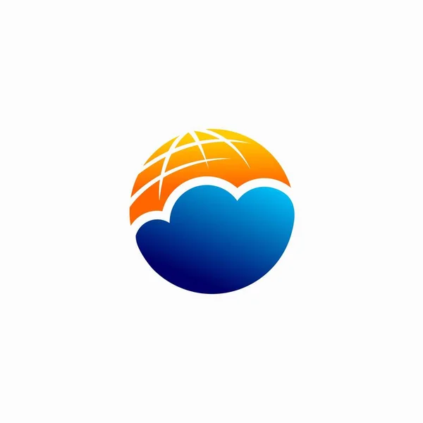 Globalne Logo Elementami Chmury — Wektor stockowy