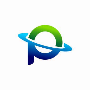 Gezegen vektör logosu, P harfi logosu