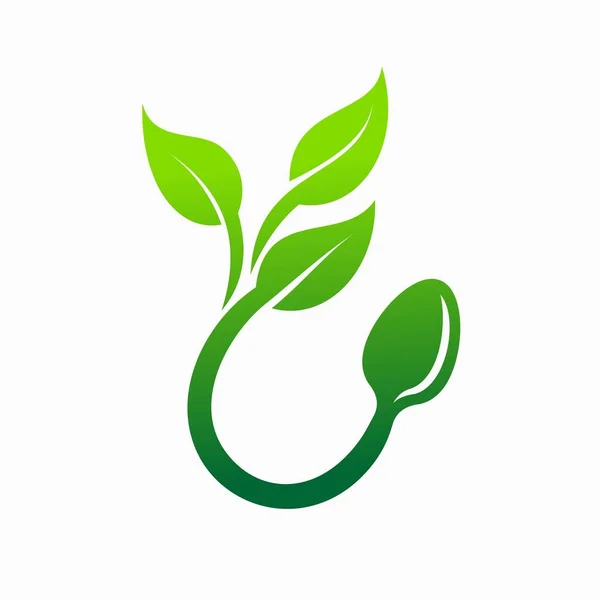 Вегетаріанський Дизайн Логотипу Векторний Логотип Їжі — стоковий вектор