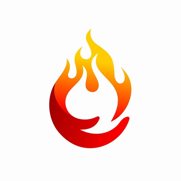 Icono Fuego Vector Ilustración Diseño Del Logotipo Mano — Vector de stock