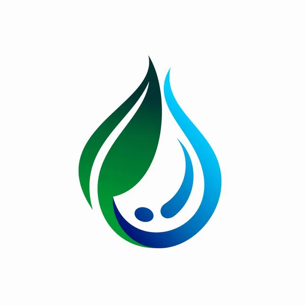 Векторне Падіння Води Дизайн Логотипу Листя — стоковий вектор