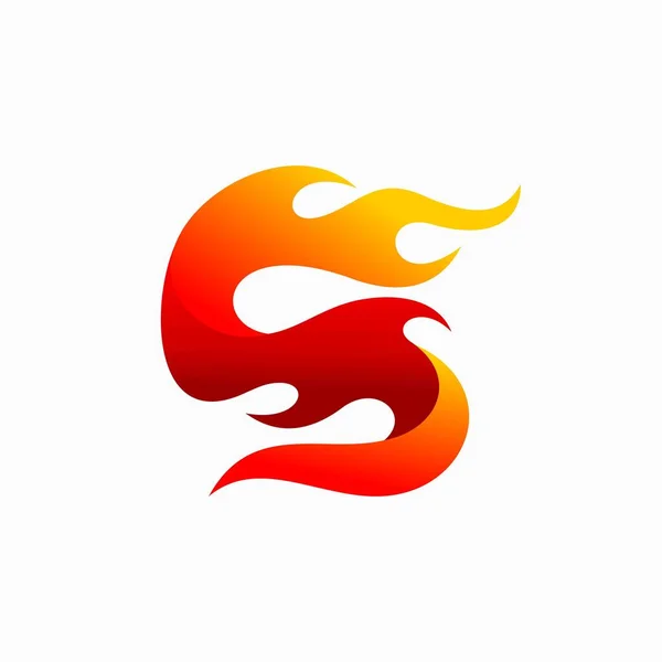 Fire Vector Illustration Letter Logo Design — Stock Vector