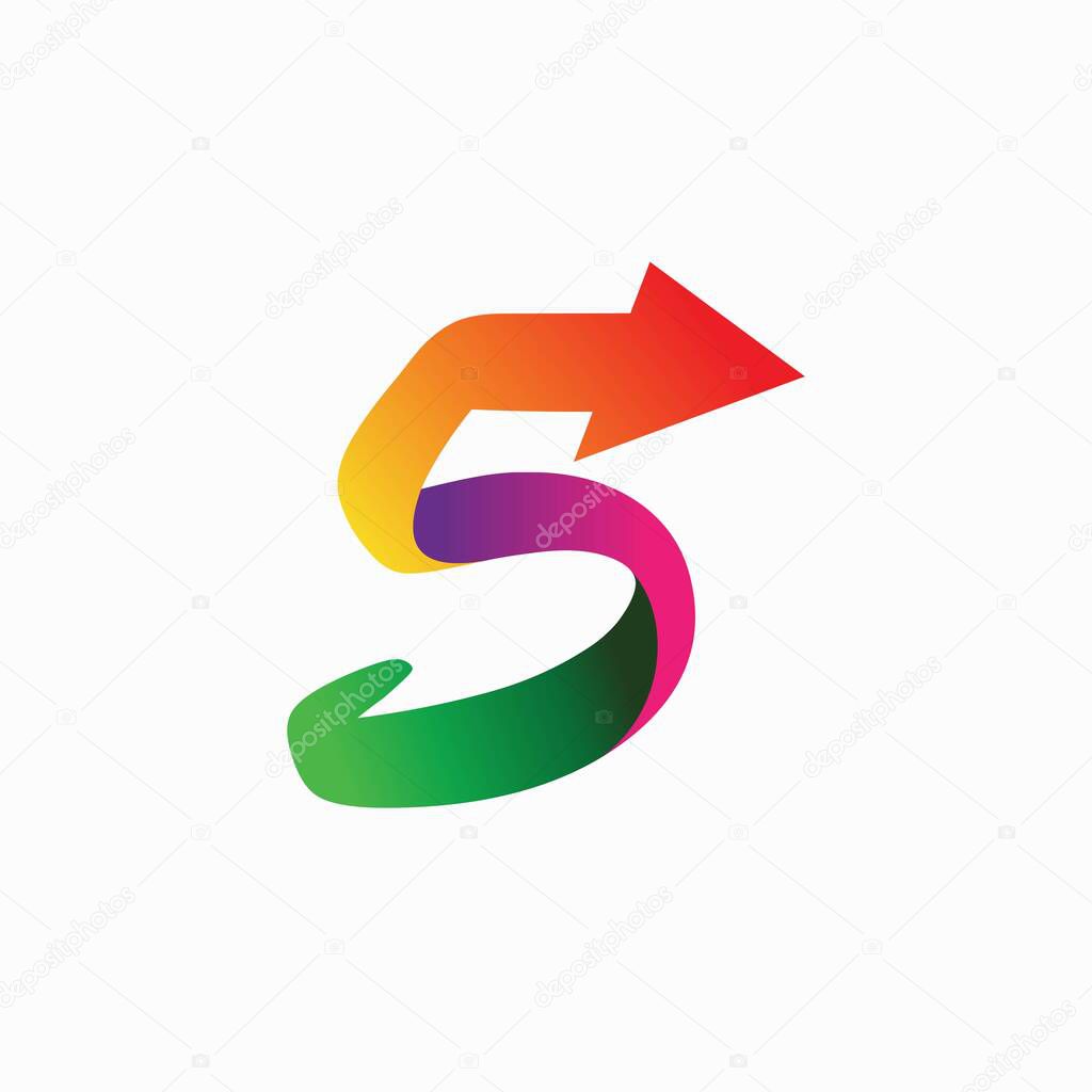 Number five vector, Arrow concept