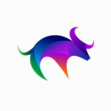 Boğa vektör logosu, bufalo logosu tasarımı