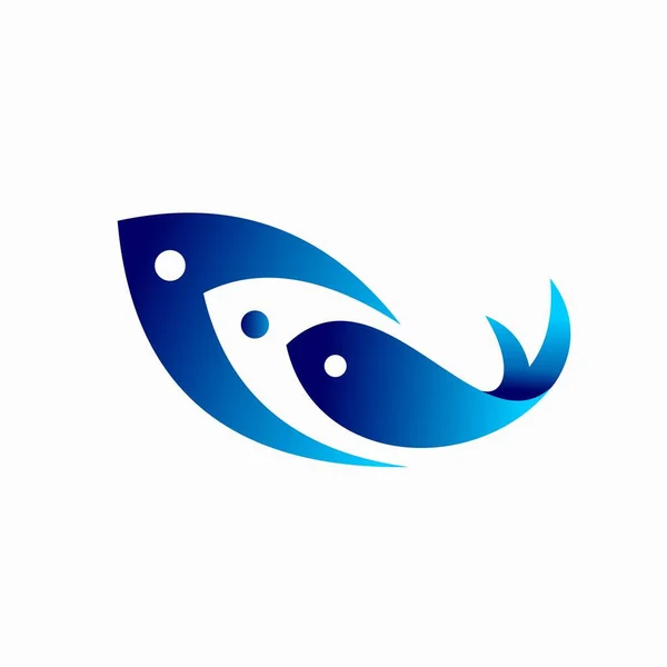 Trippel Fisk Logotyp Fisk Vektor Logotyp — Stock vektor