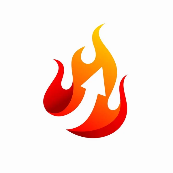 Pfeil Logo Design Feuer Vektor Logo — Stockvektor