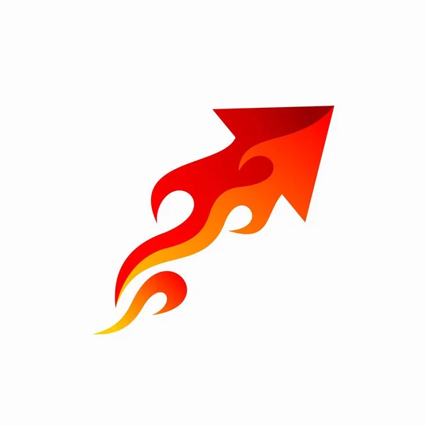 Arrow Logo Design Fire Vector Logo — Stock Vector