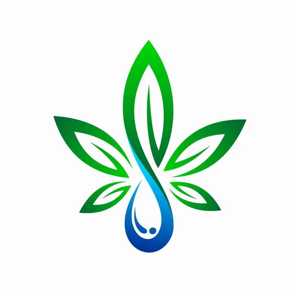 Logo Del Vector Del Cannabis Diseño Del Logotipo Del Aceite — Archivo Imágenes Vectoriales