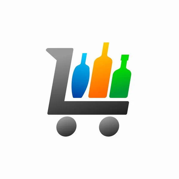 Liquor Vector Logo Wagentje Logo Ontwerp — Stockvector