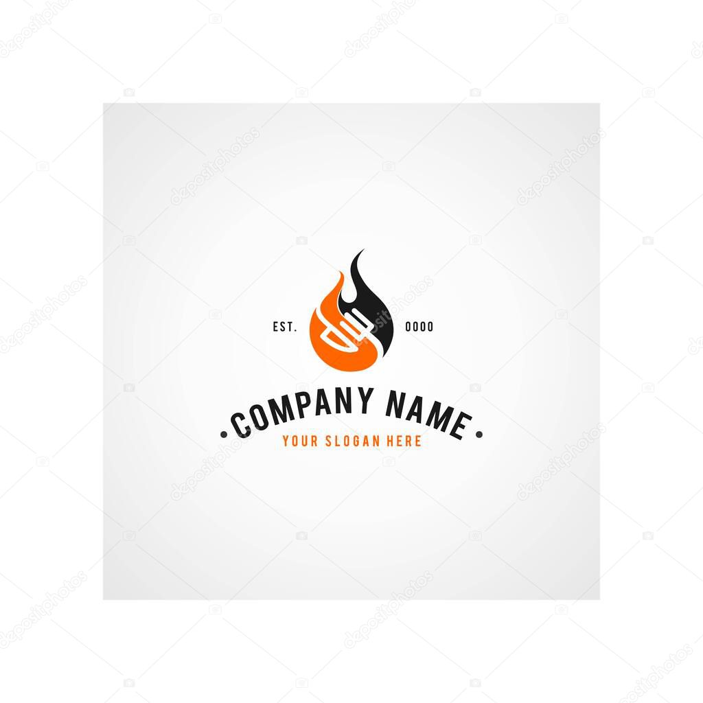 Steak meat logo design, Food logo design