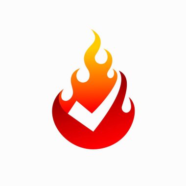 ateş simgesi vektörü, işaretli logo