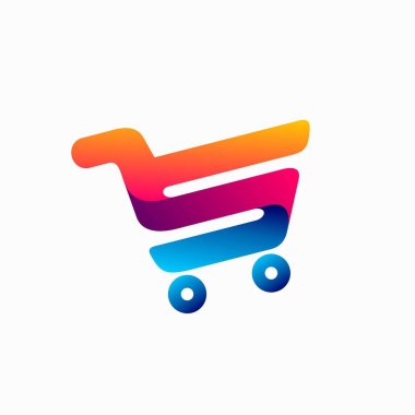 Harf logosu, alışveriş arabası logosu tasarımı