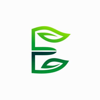 E harfini oluşturan yaprak logosu