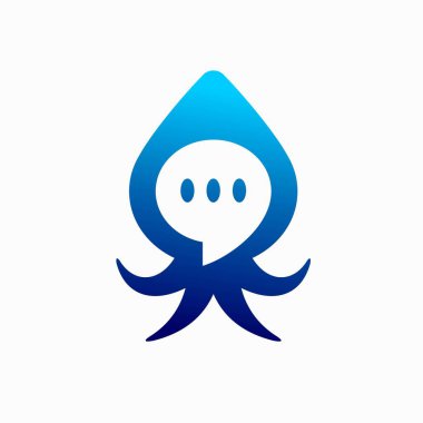 kalamar logosu tasarımı, sohbet balonu vektör logosu