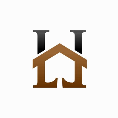 : harf LH logo tasarımı, mortgage vektör logosu