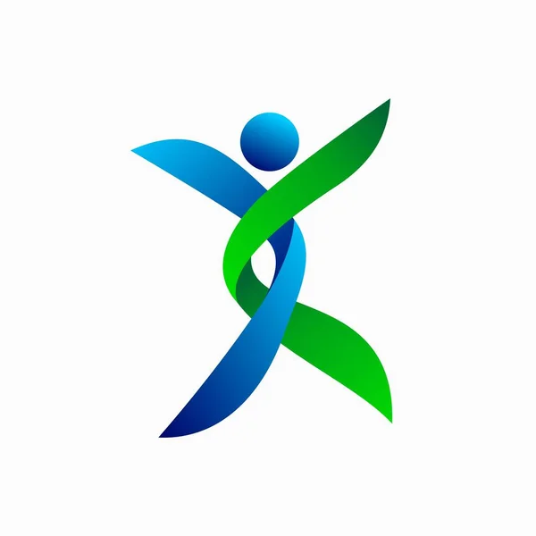Dna Abstract Logo Ontwerp Menselijk Vector Logo — Stockvector