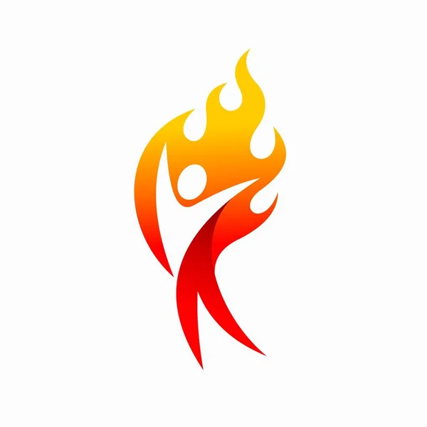 Spirit People Logo Design Feuer Vektor Logo — Stockvektor