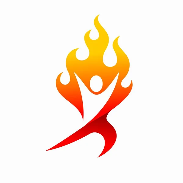 Spirit People Logo Design Feuer Vektor Logo — Stockvektor