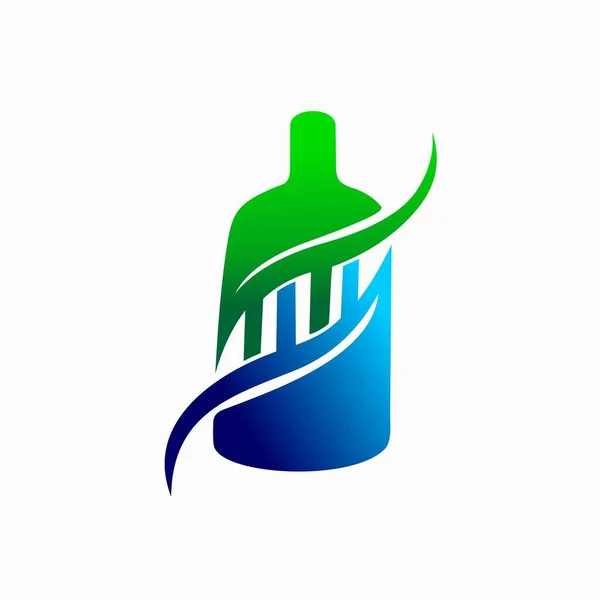 Şişe Vektör Logosu Dna Logosu Tasarımı — Stok Vektör