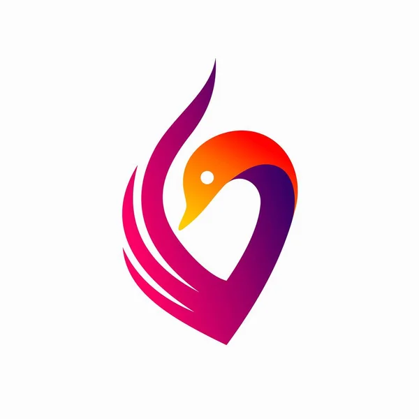 Logotipo Vetor Cisne Letra Design Logotipo — Vetor de Stock