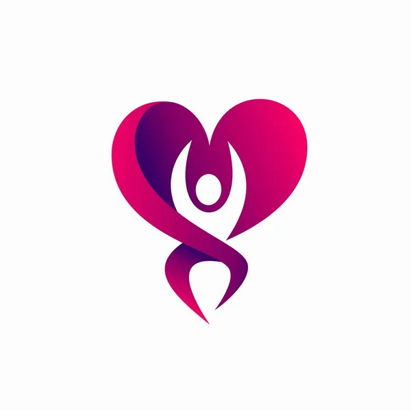 Amor Logotipo Design Vetor Pessoas Felizes — Vetor de Stock