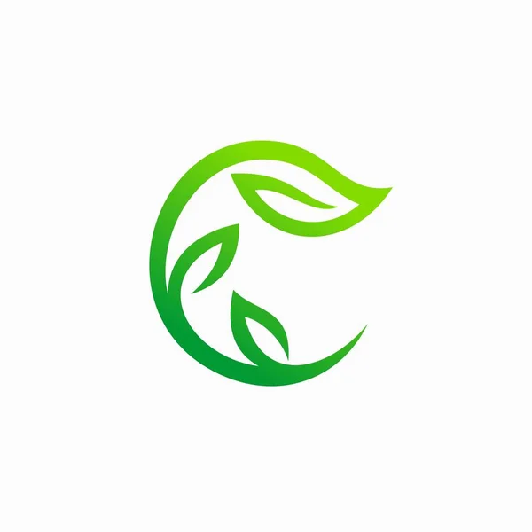 Logotipo Hoja Que Formó Letra — Vector de stock