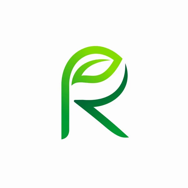 文字Rを形成した葉のロゴ — ストックベクタ