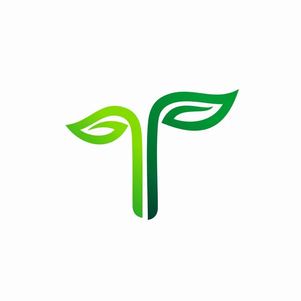 Logotipo Folha Que Formou Letra — Vetor de Stock