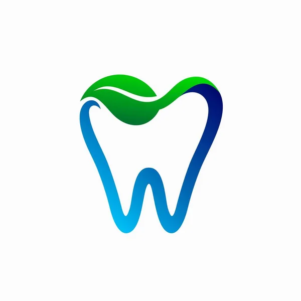 Logo Dentale Natura Logo Dentale Fresco — Vettoriale Stock